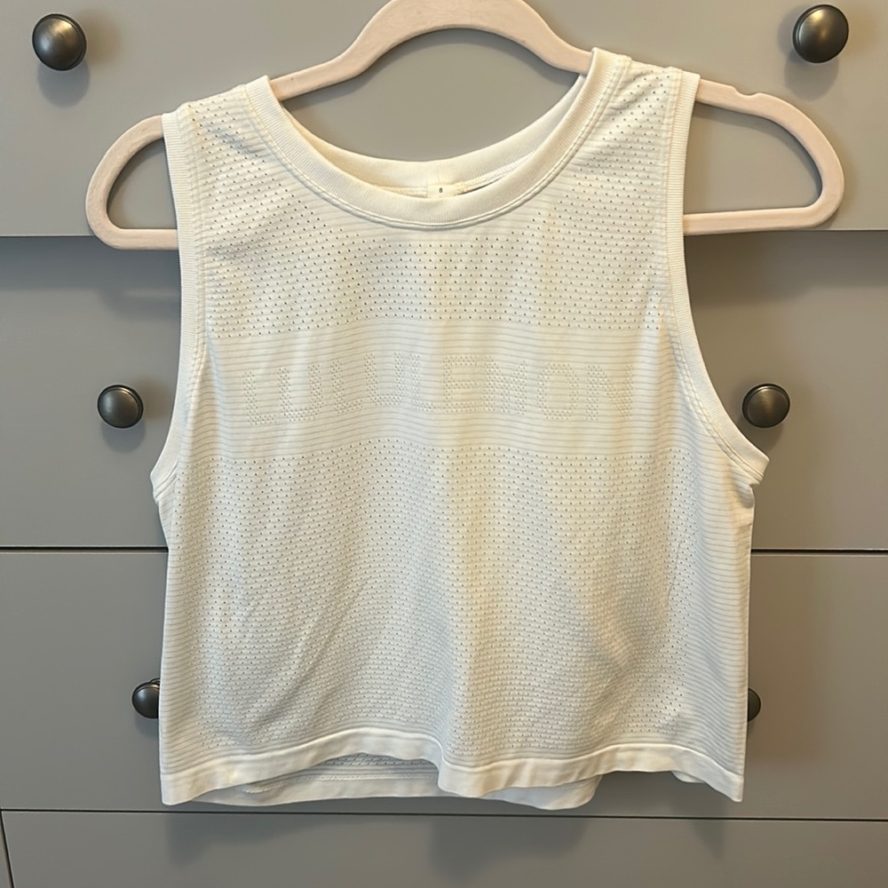 Lululemon athletic white tank top size 8